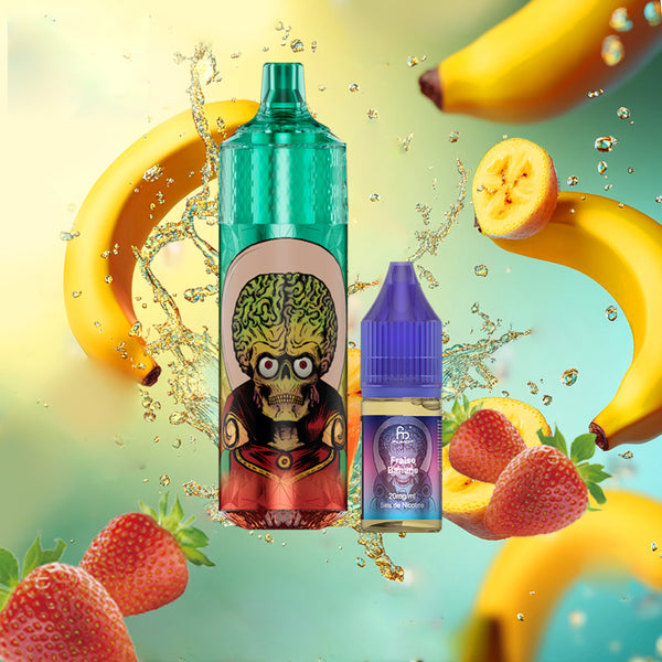 RANDM Fumot Tornado 9000 Pod 2% Sels de Nicotine Strawberry Banana 5pcs