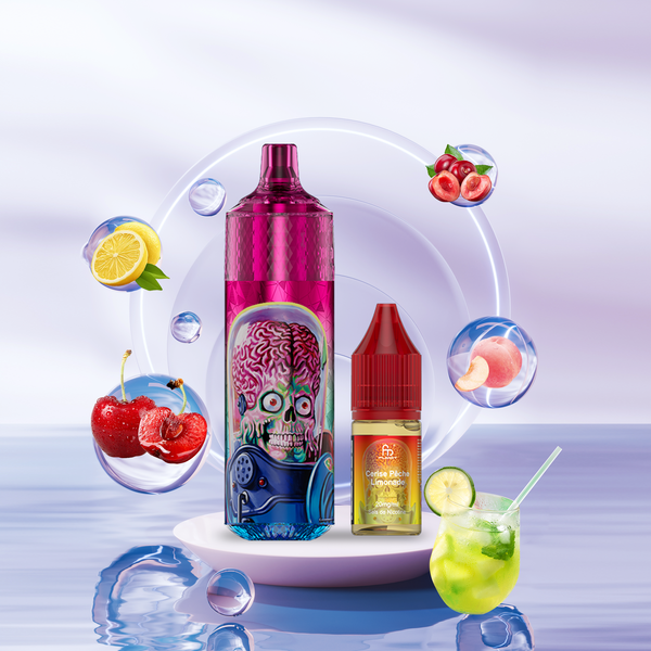 RANDM Fumot Tornado 9000 Pod 2% Sels de Nicotine Cherry Peach Lemonade 5pcs