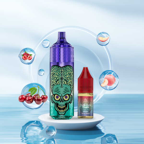 RANDM Fumot Tornado 9000 Pod 2% Sels de Nicotine Peach Berry 5pcs