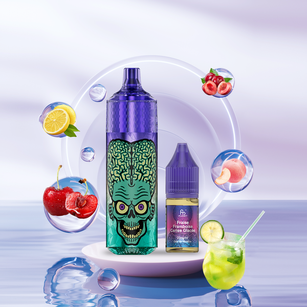 RANDM Fumot Tornado 9000 Pod 2% Sels de Nicotine Strawberry  Raspberry Cherry Ice 5pcs