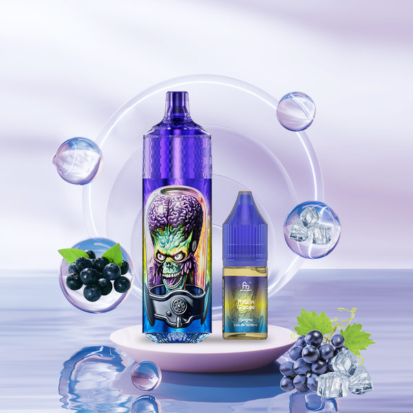 RANDM Fumot Tornado 9000 Pod 2% Sels de Nicotine Grape Ice 5pcs