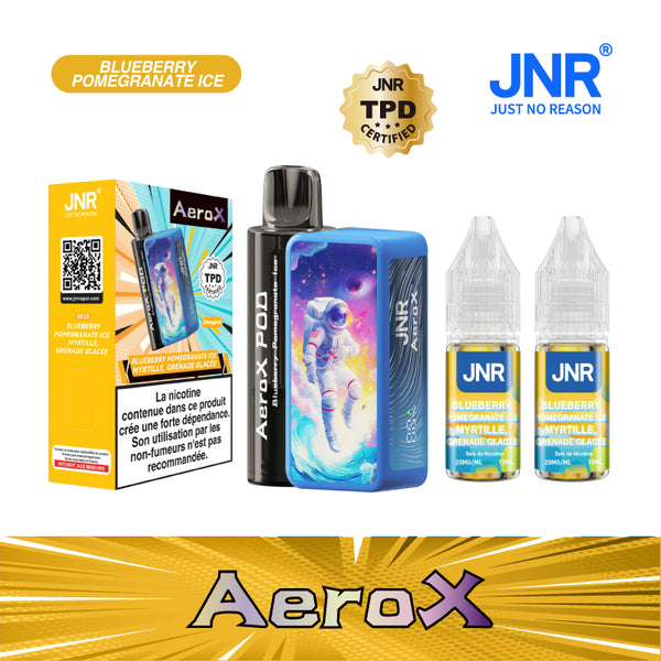 JNR Aero X 32000 Puffs Blueberry Pomegranate Ice 2% Sels de Nicotine 5pcs