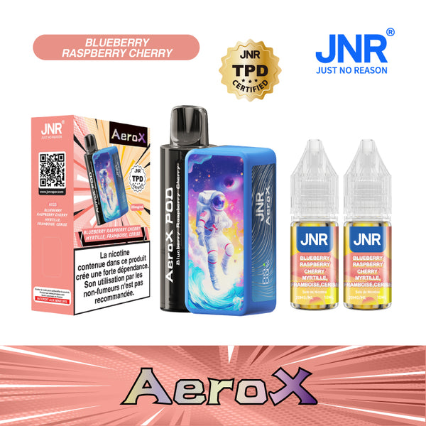 JNR Aero X 32000 Puffs Blueberry Raspberry Cherry 2% Sels de Nicotine 5pcs