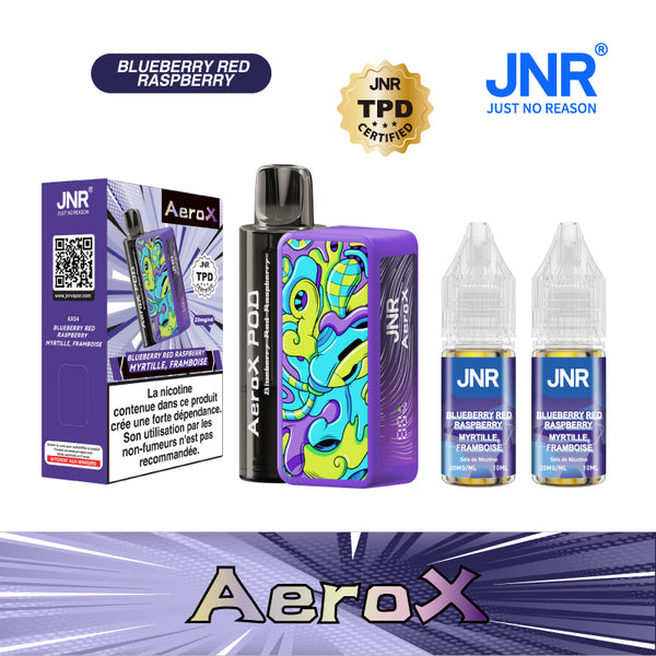 JNR Aero X 32000 Puffs Blueberry Red Raspberry 2% Sels de Nicotine 5pcs