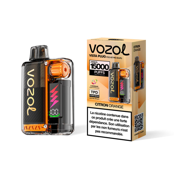 VOZOL VISTA PLUG Kit pod pré-remplis 15000 Puffs CITRON ORANGE 5pcs