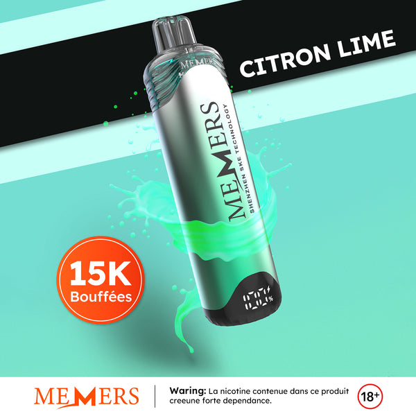 Memers Wukong 15000 Puffs 2% Sels de Nicotine Lemon Lime 5pcs