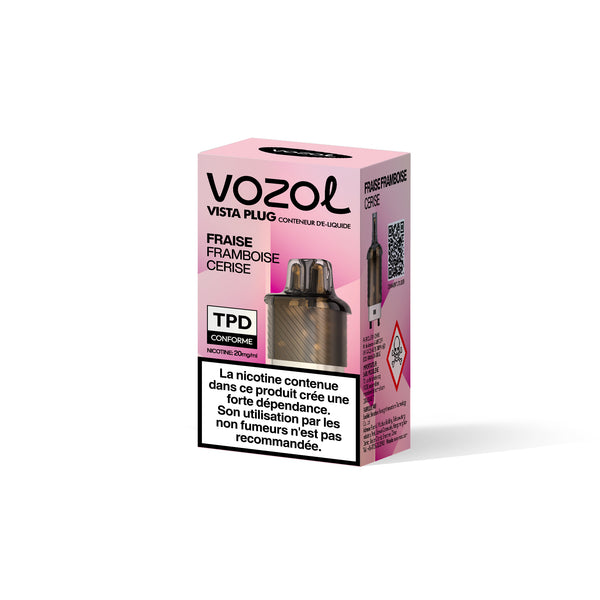 VOZOL VISTA PLUG Cartouche Rechargeable 15000 Puffs Fraise framboise cerise 5pcs