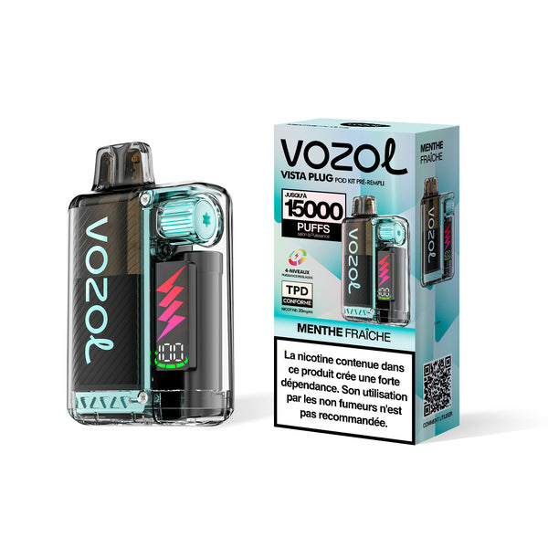 VOZOL VISTA PLUG Kit pod pré-remplis 15000 Puffs MENTHE FRAÎCHE 5pcs