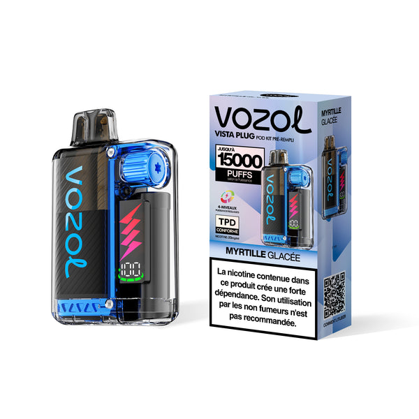 VOZOL VISTA PLUG Kit pod pré-remplis 15000 Puffs MYRTILLE GLACÉE 5pcs