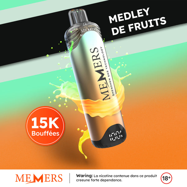 Memers Wukong 15000 Puffs 2% Sels de Nicotine Fruit Medley 5pcs