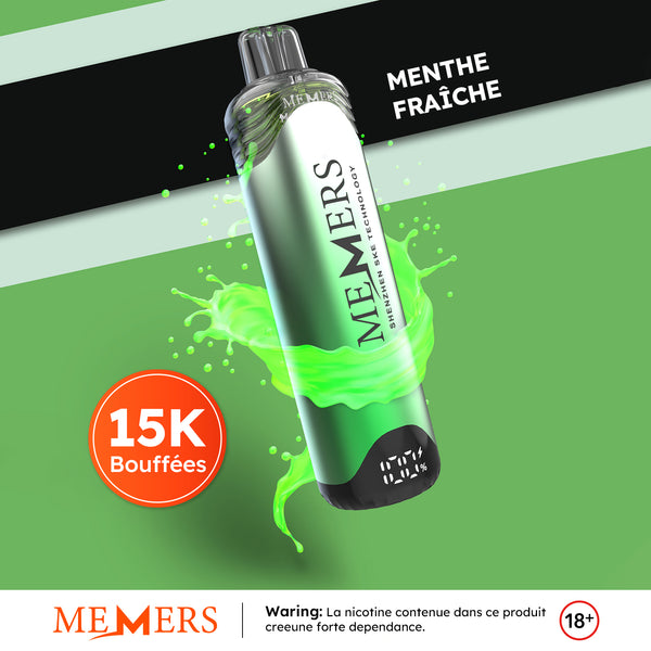 Memers Wukong 15000 Puffs 2% Sels de Nicotine Fresh Mint 5pcs