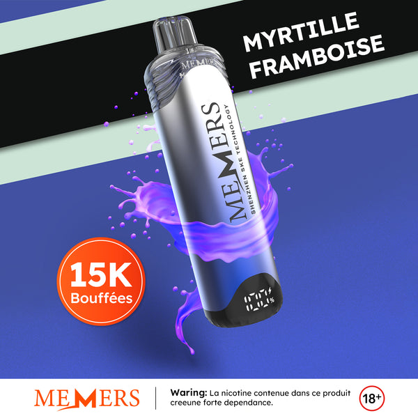 Memers Wukong 15000 Puffs 2% Sels de Nicotine Blueberry Raspberry 5pcs