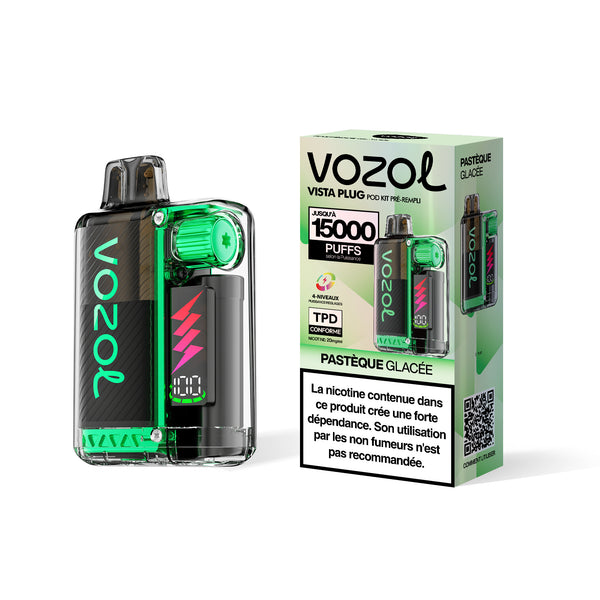 VOZOL VISTA PLUG Kit pod pré-remplis 15000 Puffs PASTHÈQUE GLACÉE 5pcs