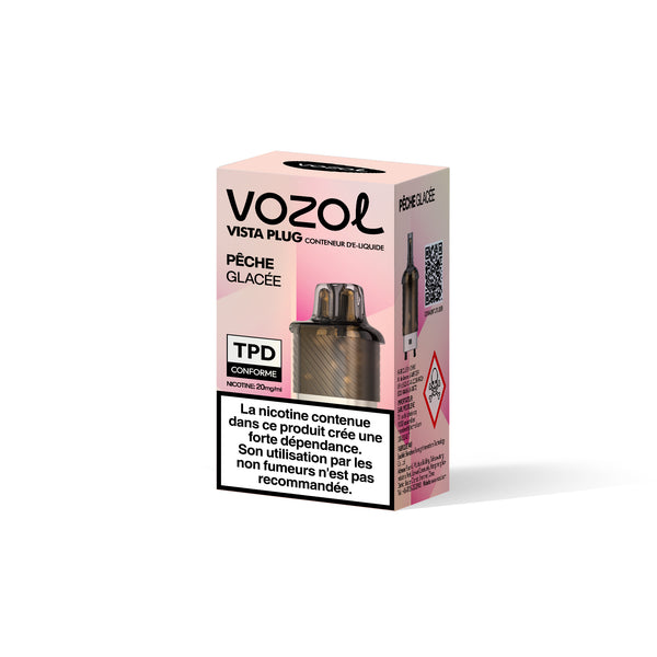 VOZOL VISTA PLUG Cartouche Rechargeable 15000 Puffs Pêche glacée 5pcs