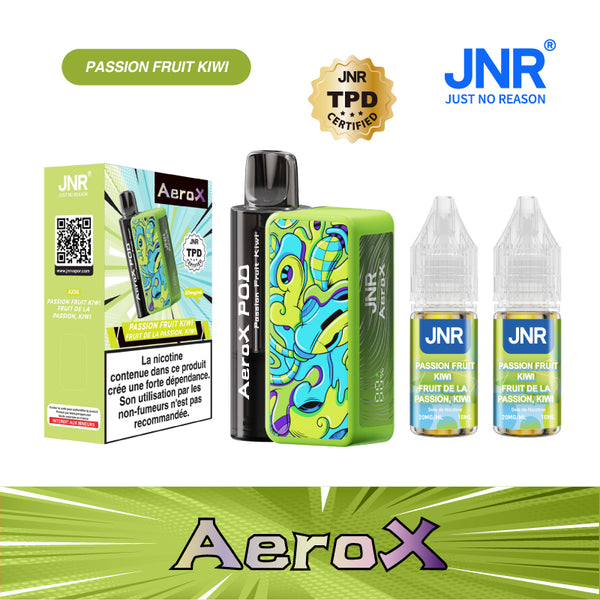 JNR Aero X 32000 Puffs Passion Fruit Kiwi 2% Sels de Nicotine 5pcs