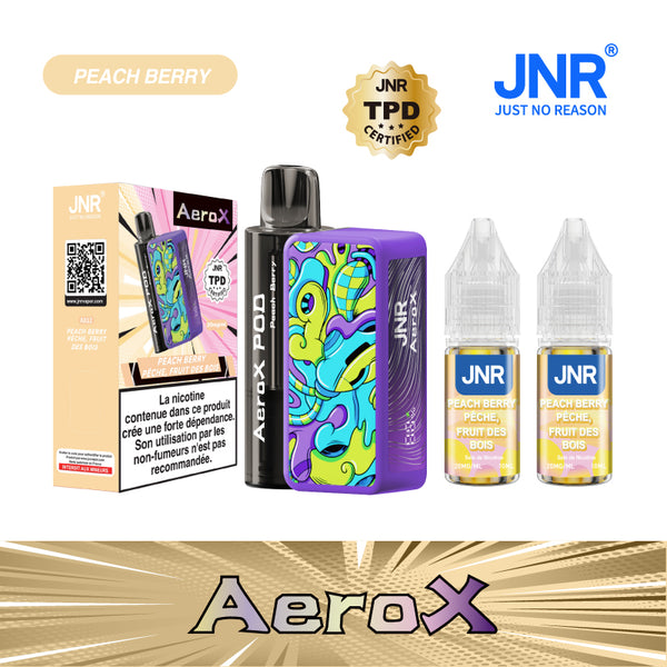 JNR Aero X 32000 Puffs Peach Berry 2% Sels de Nicotine 5pcs